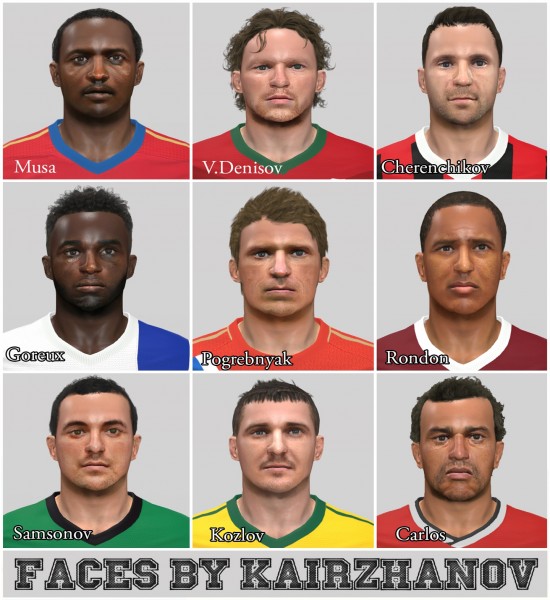 Новые лица игроков РПЛ для PES 2014