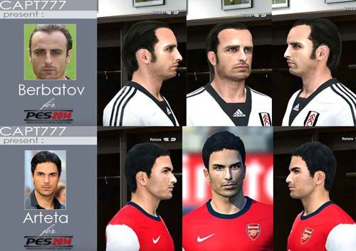 PES2014 Berbatov & Arteta Face