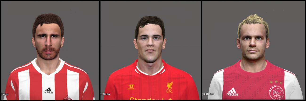 PES 2014 Borini, Kelly and De Jong Faces