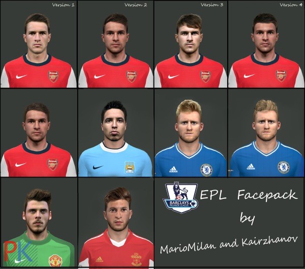 PES 2014 English Premier League Facepack