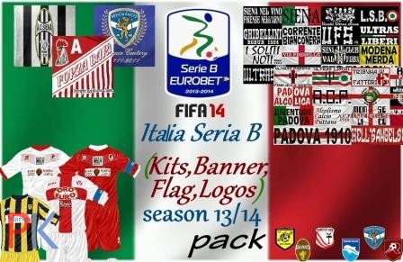 FIFA 14 "Italia Seria B ( Kits,Banner,Flag,Logos ) season 13/14 pack" + FNL-FIFA MOD 14 v.2.0