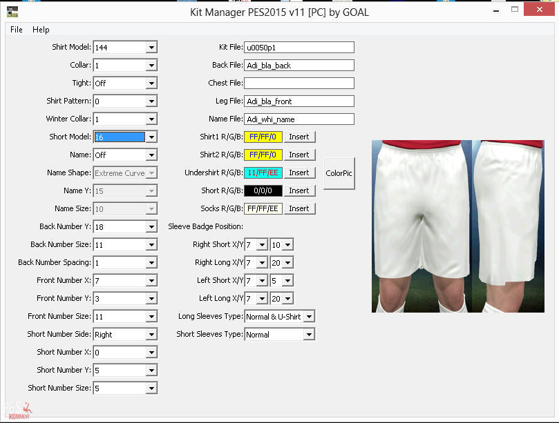 Kit Manager PES 2015 by GOAL (V11)