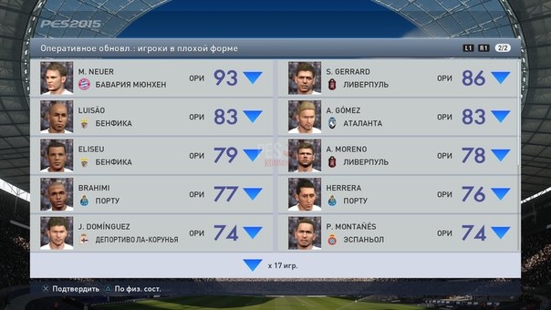 Все еженедельные обновления для PES 2015 - Live Updates