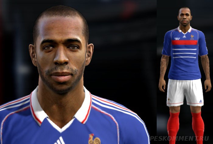 Лицо и тату Тьерри Анри в PES 2013