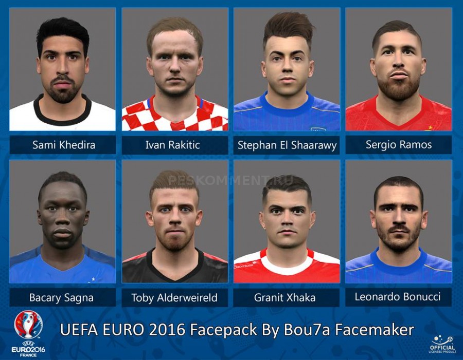PES 2016 EURO 2016 Facepack от Bou7a Facemaker