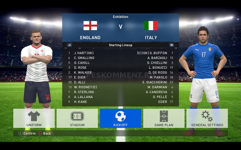 PES 2017 Exclusive Demo Teams Selector