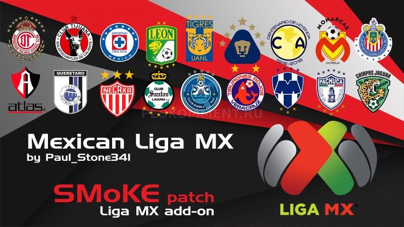 PES 2017 SMoKE Patch Liga MX ADDON