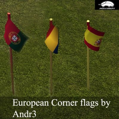 European corner flags for PES 2011 by Andr3