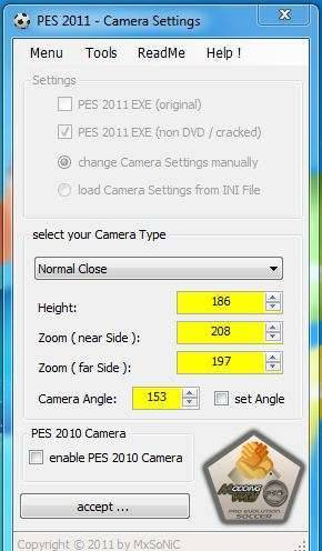 PES 2011 Camera Settings V 1.5