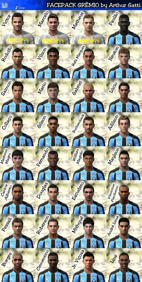 PES 2011 – Facepack Grêmio by Arthur Gatti