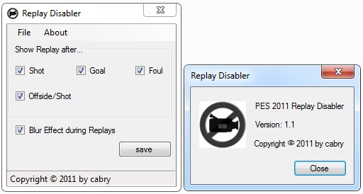 PES 2011 Replay Disabler v1.1 by cabry