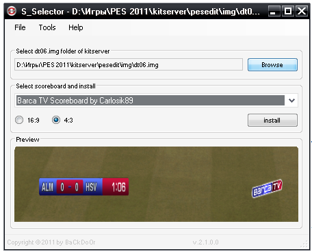 Scoreboard Selector For PES 2011 v2.1 by BaCkDoOr