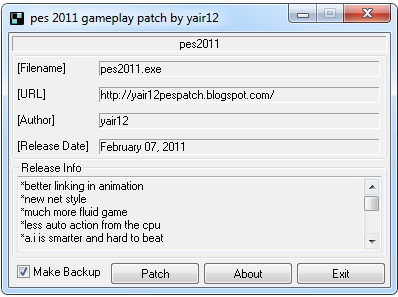 PES2011 yair12 realistic gameplay patch 0.2