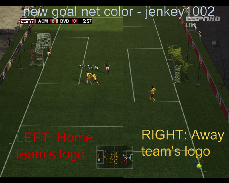 NEW GOALNET & NEW CORNER FLAG – AUTO change with HOME & AWAY team logo by jenkey1002