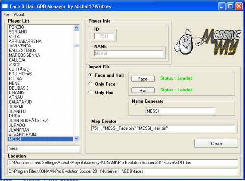 Face and Hair GDB Manager 1.0.1 by Michal17Widzew