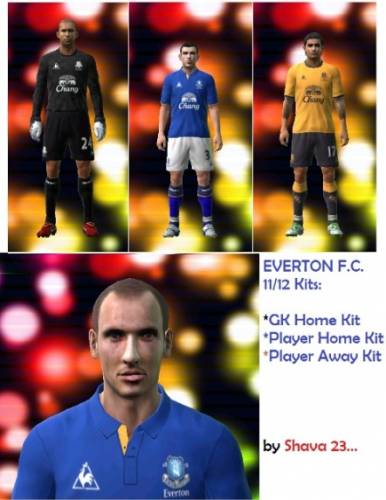 Everton 11/12 Kits (GK,Home,Away) by Shava23