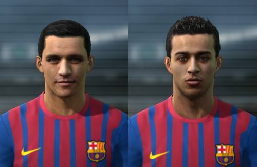 Alexis Sanchez and Thiago Alcantara faces