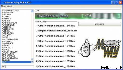 Callname String Editor 2011