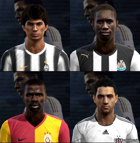Marcelo Estigarribia, Demba Ba, Emmanuel Eboue and Simao