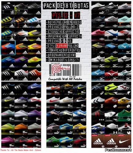 Pack De Botas (81 Boots) Pes 12 - V7