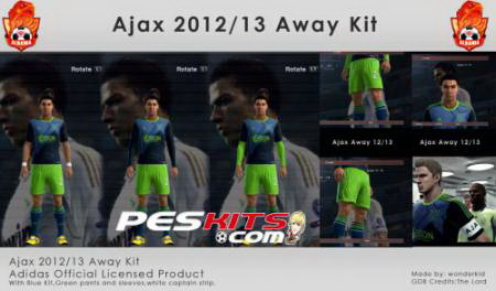 Kit Away Ajax FC 12/13 Techfit