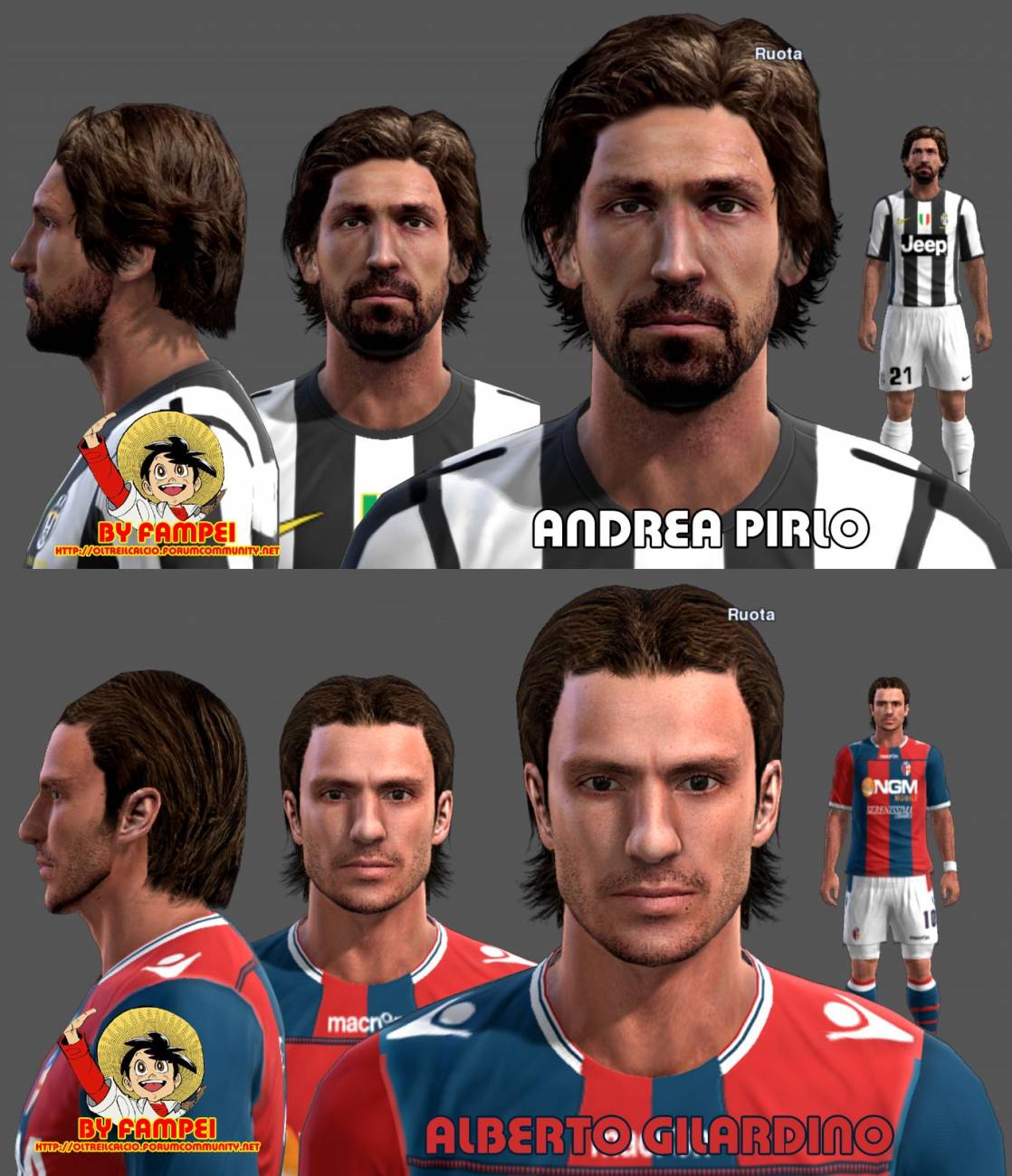 Gilardino and Pirlo Face