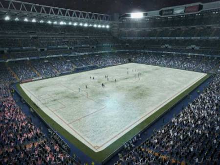 Santiago Bernabeu snow turf