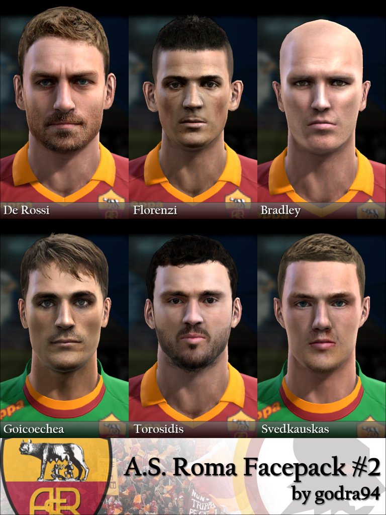 PES 2013 AS Roma Facepack #2