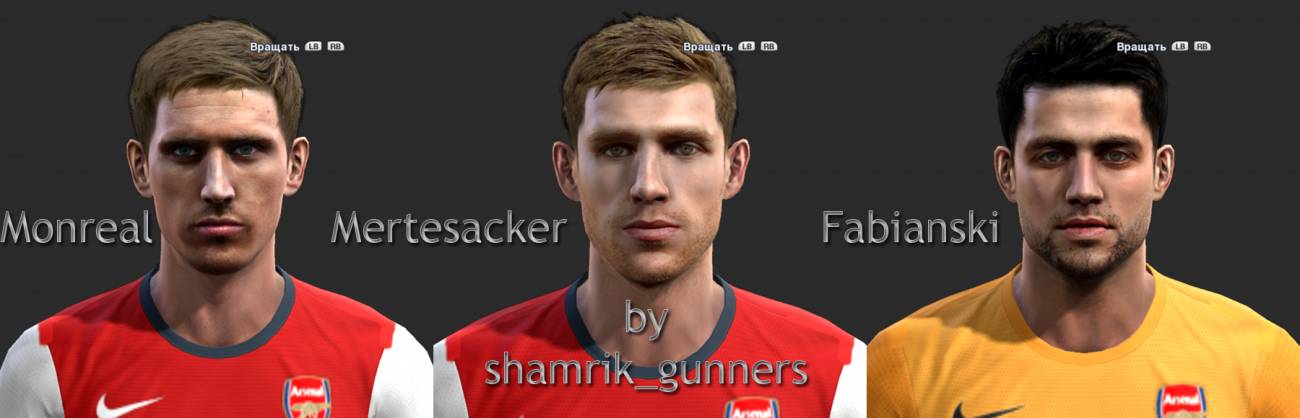 PES 2013 Nacho Monreal + Mertesacker + Fabianski