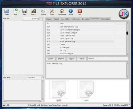 PES 2014 File Explorer - alpha version 1.0.0.0