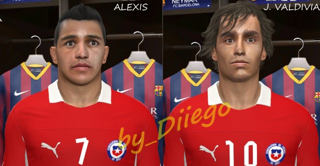 Alexis Sánchez and Jorge Valdivia Faces PES 2014.