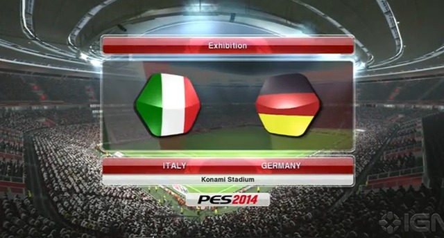 Матч в Pro Evolution Soccer 2014 играет Италия и Германия