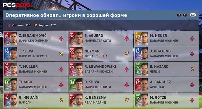 Официальное обновление Pro Evolution Soccer 2016 от 8 октября